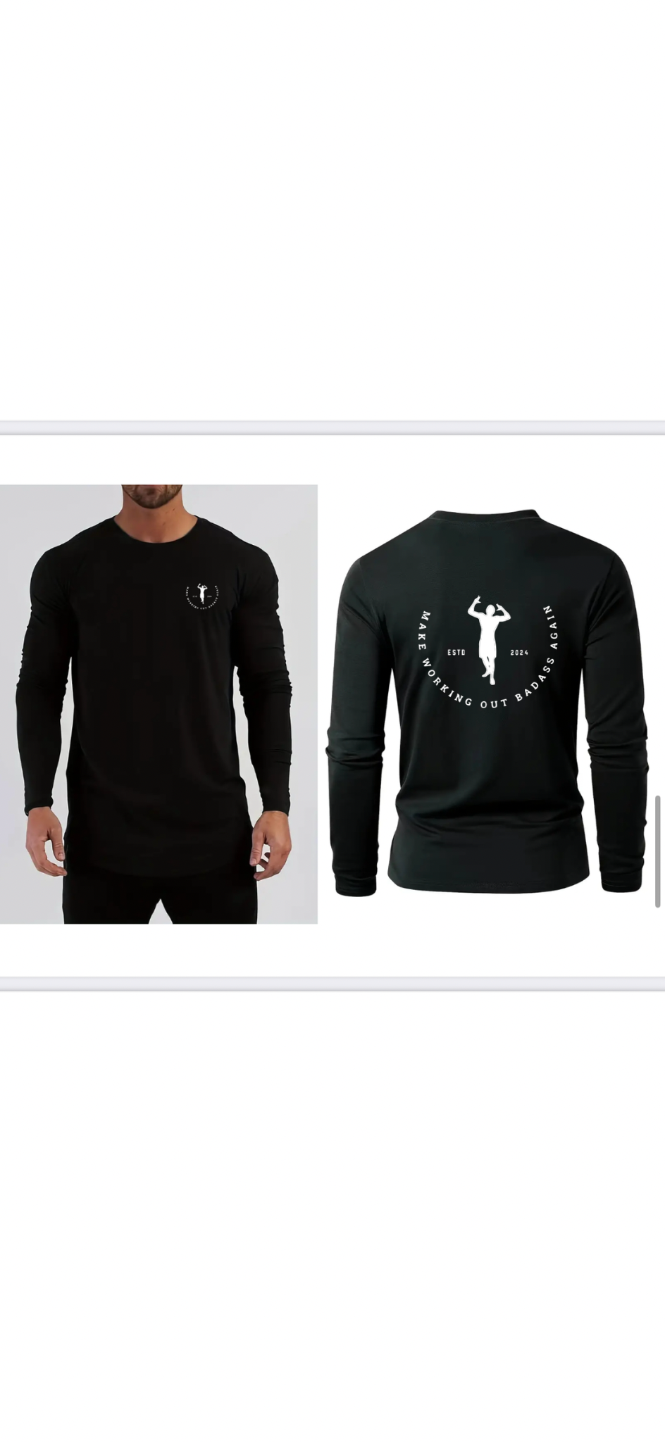 Black long sleeve - Make Working Out Badass Again Shop