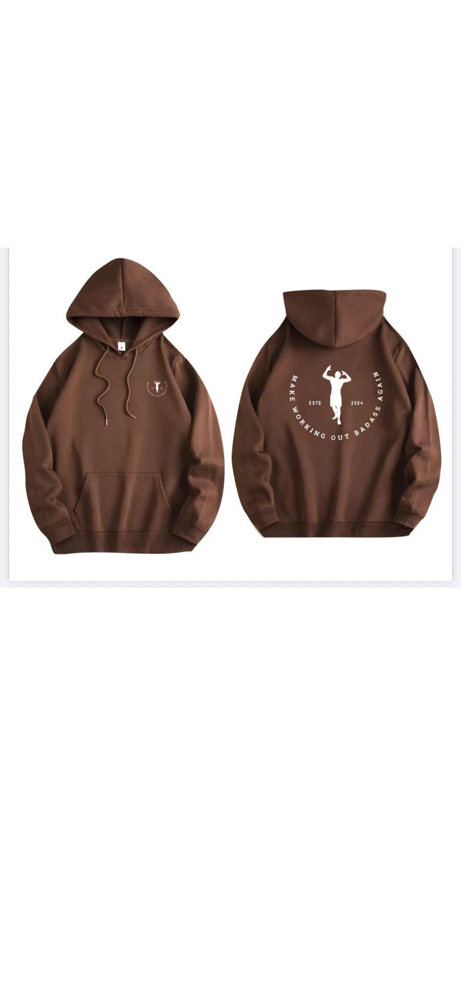 Brown hoodie - Make Working Out Badass Again Shop