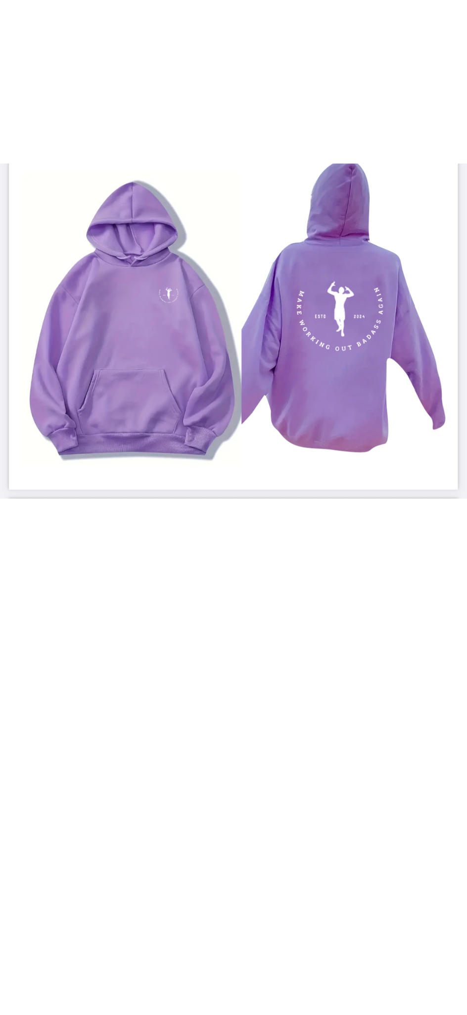 Purple hoodie - Make Working Out Badass Again Shop